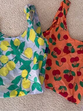 Baggu Reusable Tote Set - Lemon & Cherry Prints